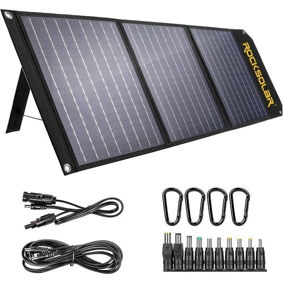 ROCKSOLAR 60 Watt Foldable Solar Panel Kit  Cell Solar Battery Charger - Picture 1 of 10